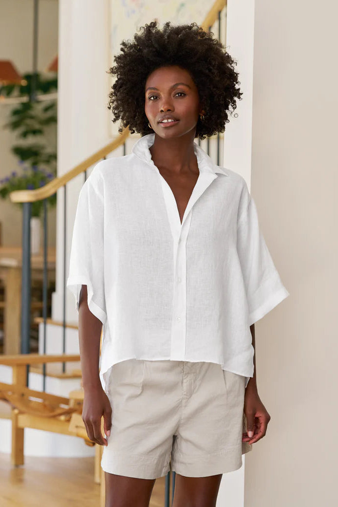 Frank & Eileen Rosie Short Sleeve Linen Button-Up | Shop Eleanor - Women's Online Designer Clothing Boutique