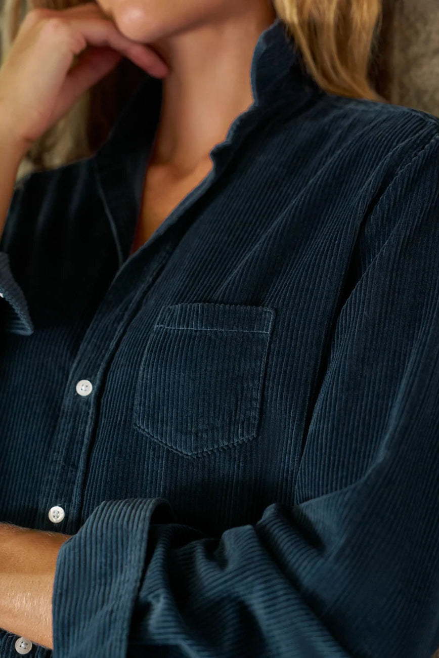 Frank & Eileen Corduroy Relaxed Button-Up in Classic Navy | Shop Eleanor