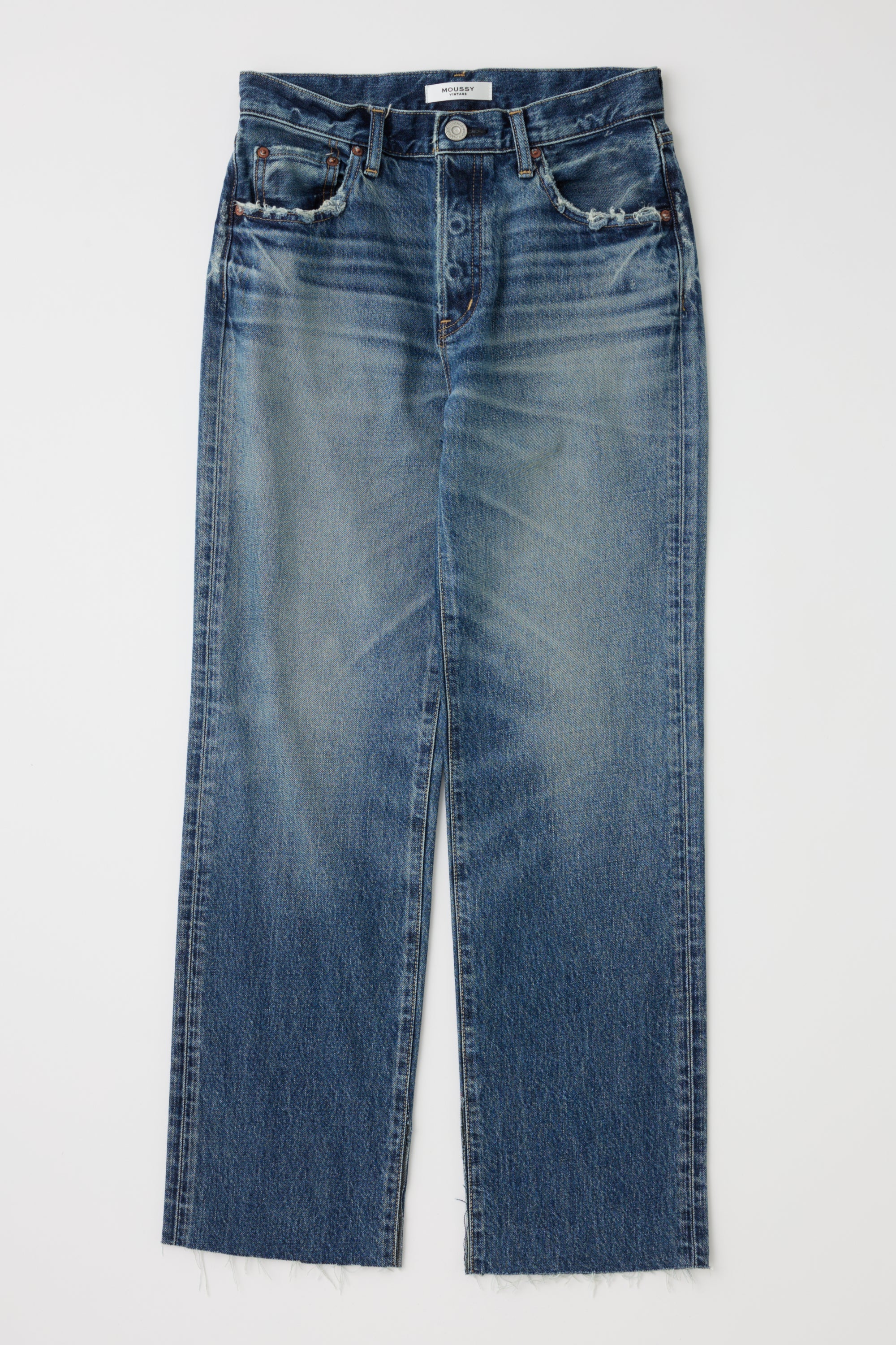Moussy Vintage Straight Leg Gleason Denim Jean in Blue | Shop Eleanor