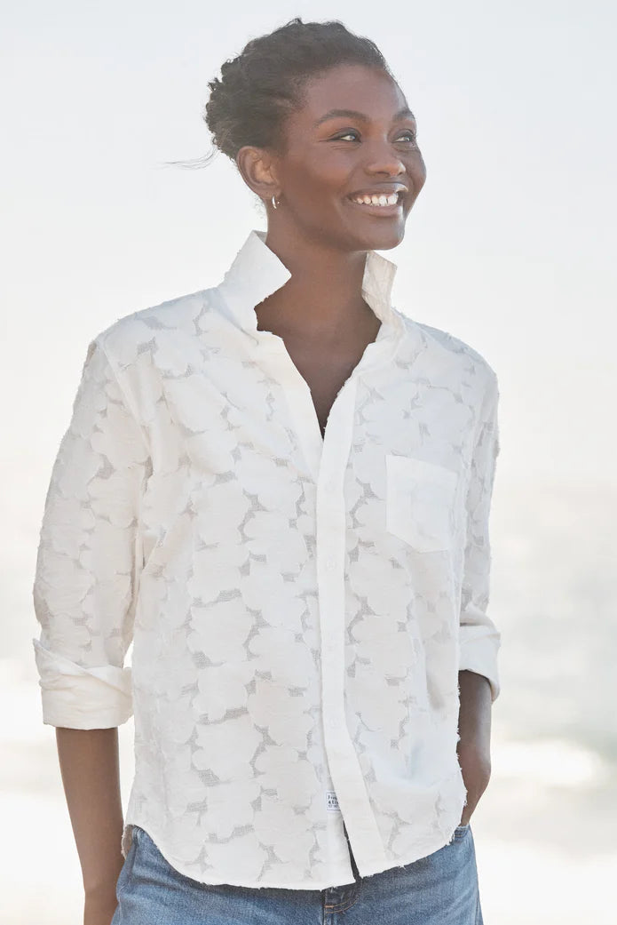 Frank & Eileen Button-up in Textured White Flowers | Shop Eleanor