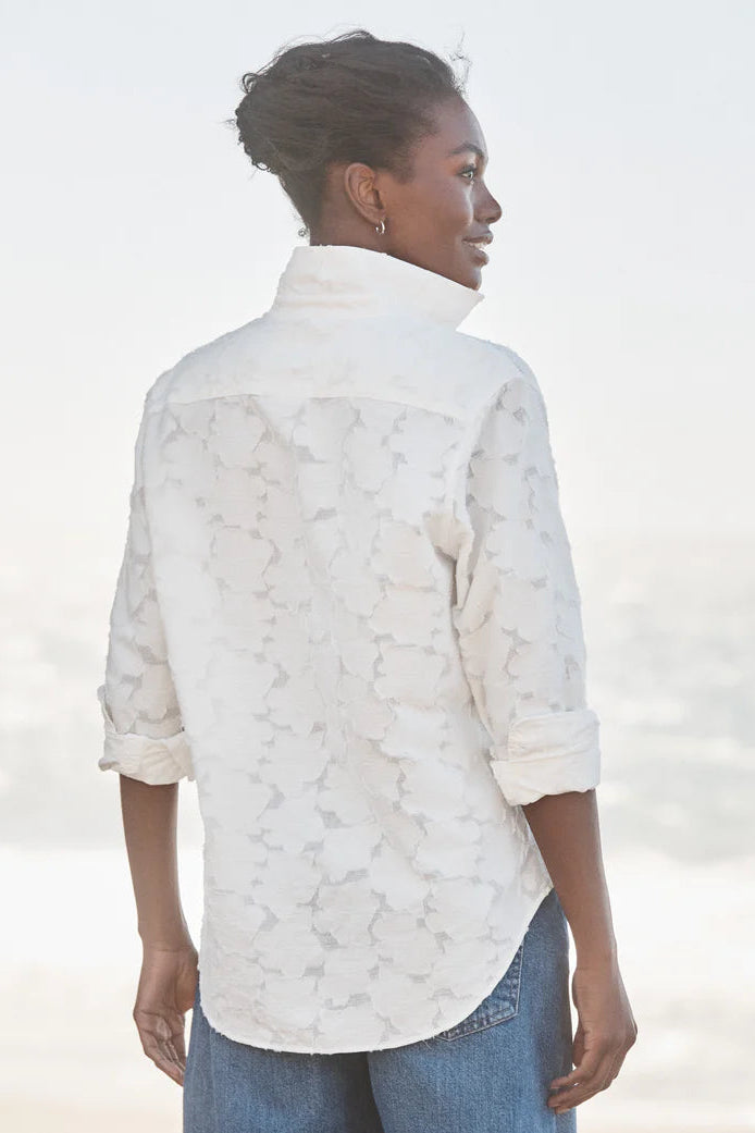 Frank & Eileen Button-up in Textured White Flowers | Shop Eleanor