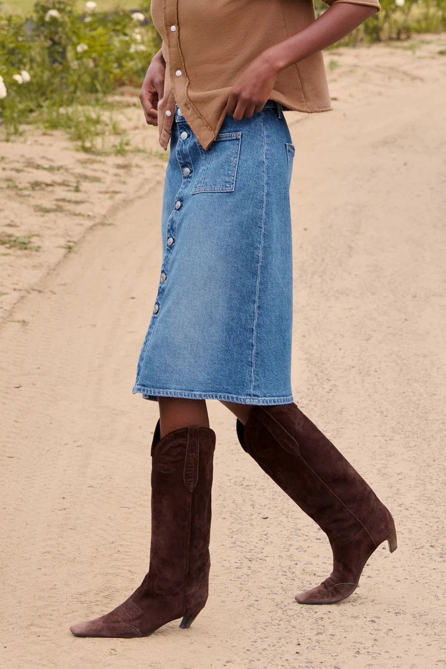 Frank & Eileen Shannon Classic Denim Skirt in 1978 | Shop Eleanor