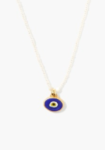 White Pearl Evil Eye Blue