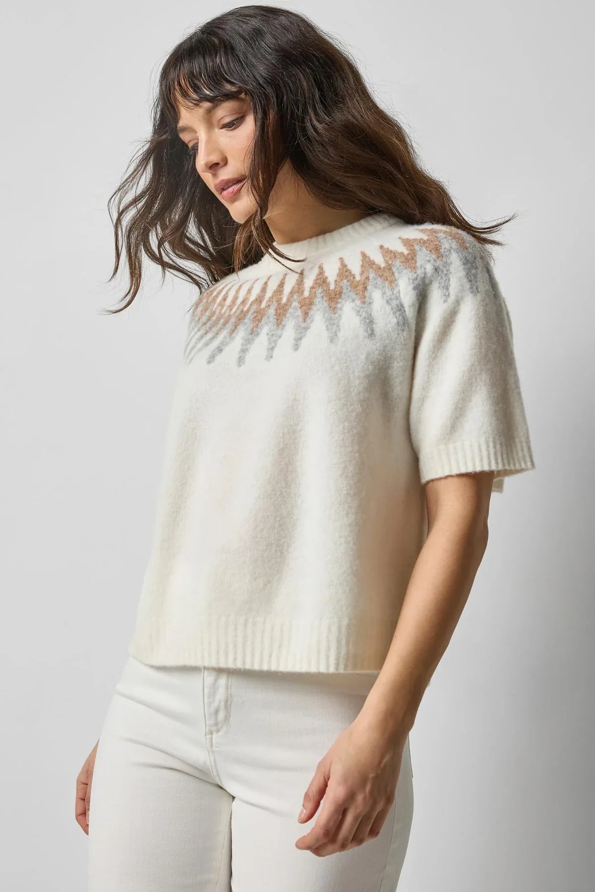 Lilla P Fairisle Sweater in Winter White | Shop Eleanor