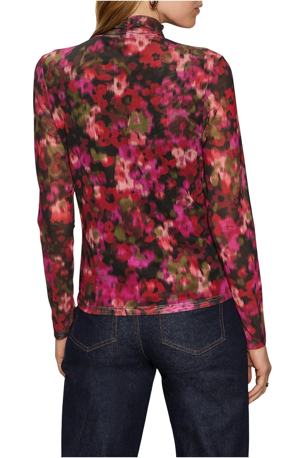 Sanctuary Long Sleeve Mesh Mock Neck Floral Print Shirt | Shop Eleanor