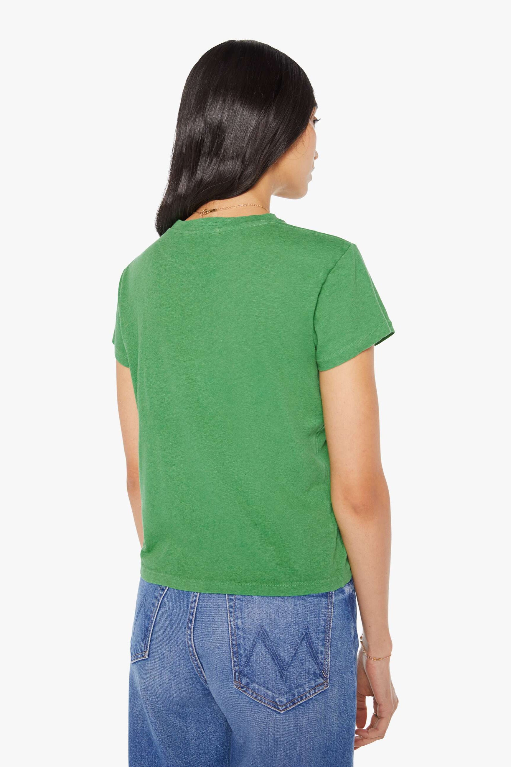 Mother Denim The Sinful Forest Green 3D Graphic Tee in Mental Gymnastics | Shop Eleanor