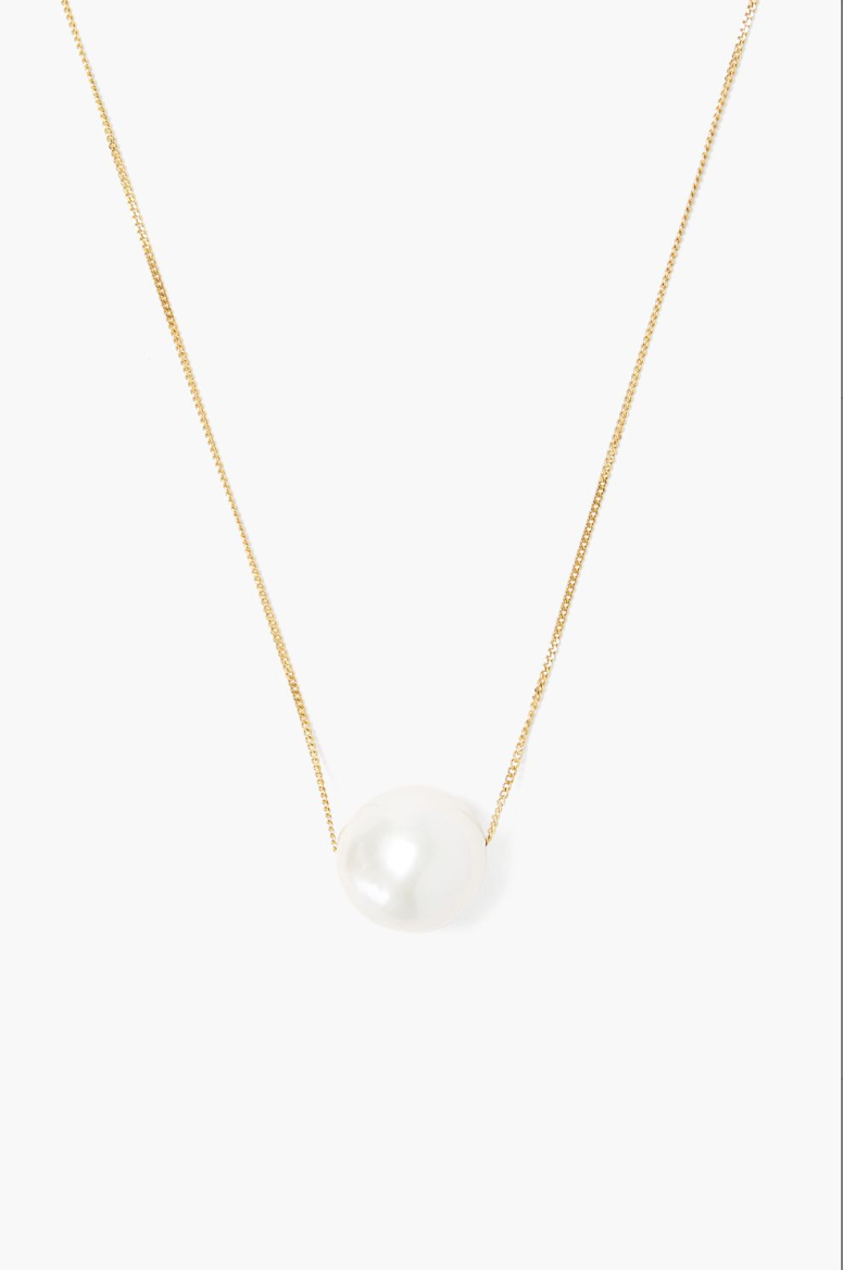 Long White Pearl Necklace