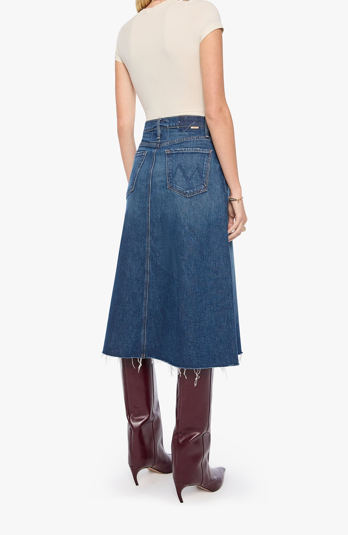 Circle Midi Fray Skirt in Buckaroo | Shop Eleanor