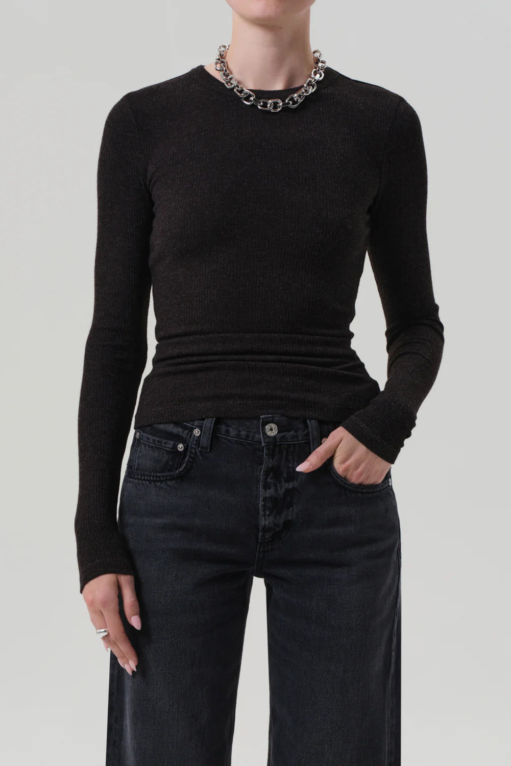 Citizens of Humanity Bina Crewneck in Heather Brown | Shop Eleanor