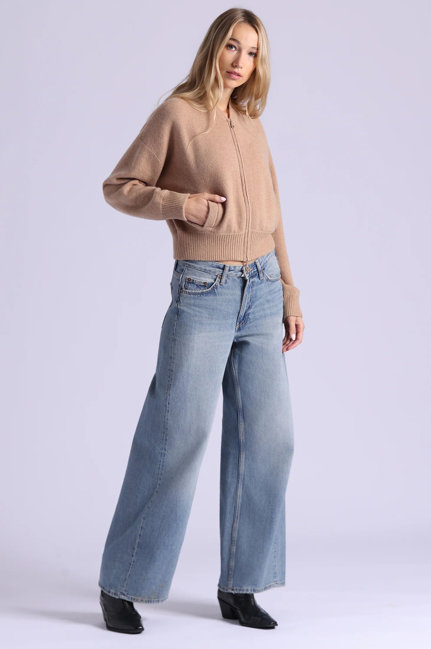 Minnie Rose Cashmere Cropped Bomber | Shop Eleanor - Women's Apparel