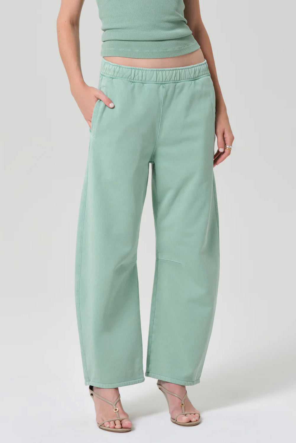 Mint green tapered leg sweatpant