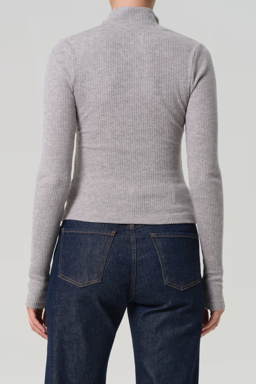 Citizens of Humanity Zip-up Ribbed Cardigan in Heather Grey | Shop Eleanor