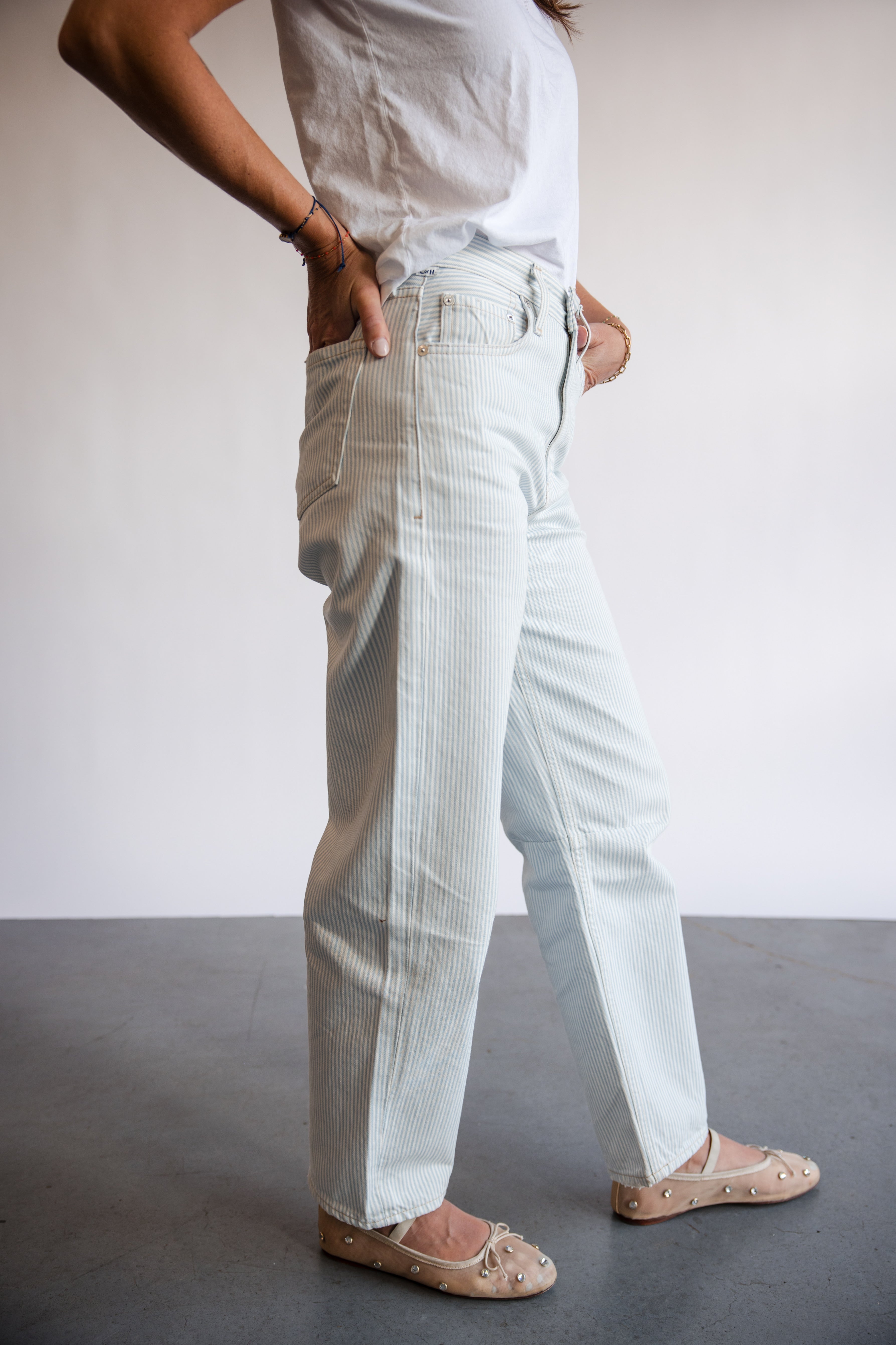 Citizens of Humanity Miro Jean in Blue and White Stripes | Shop Eleanor