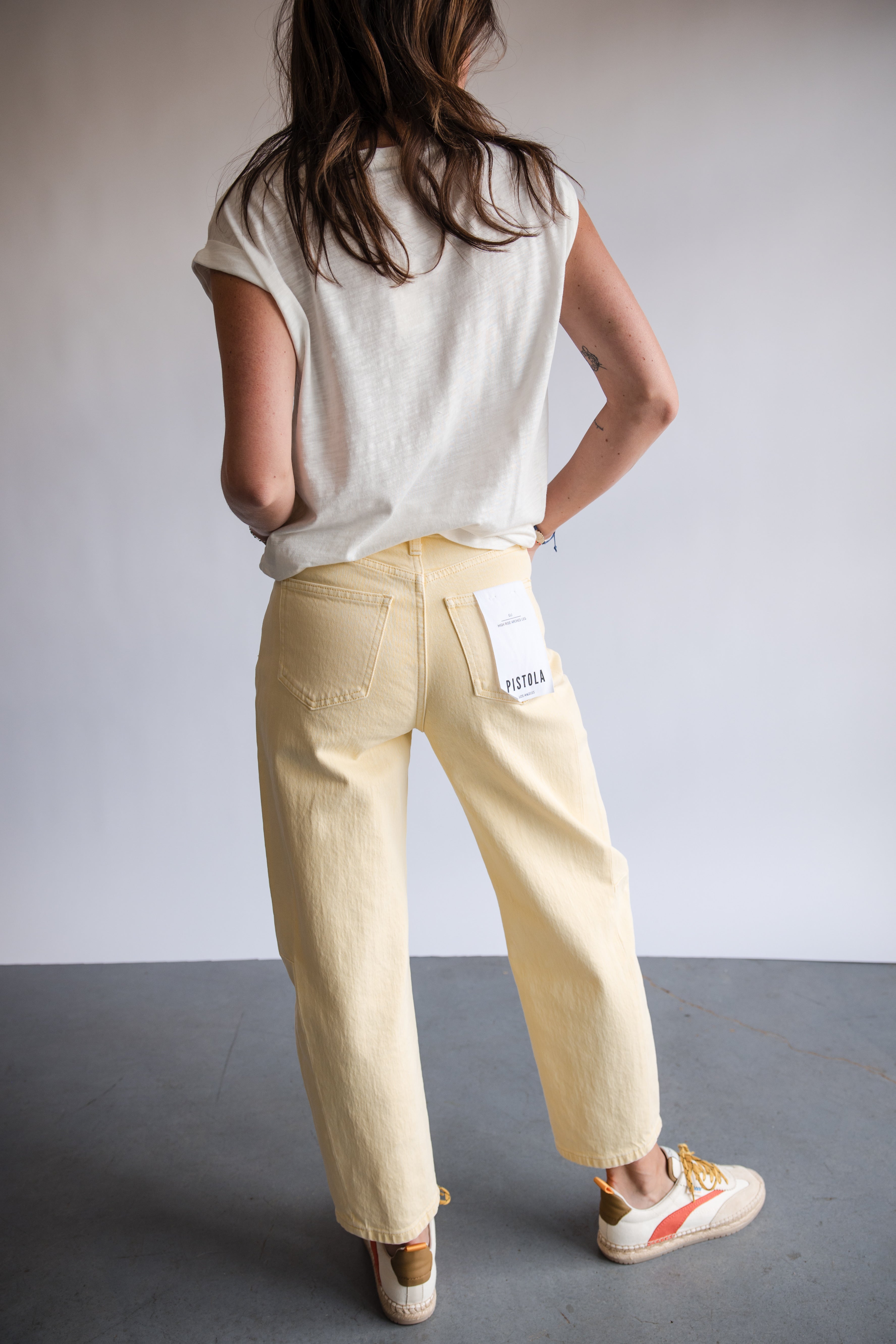 Pistola Eli High Rise Relaxed Leg Jean in Buttercup | Shop Eleanor