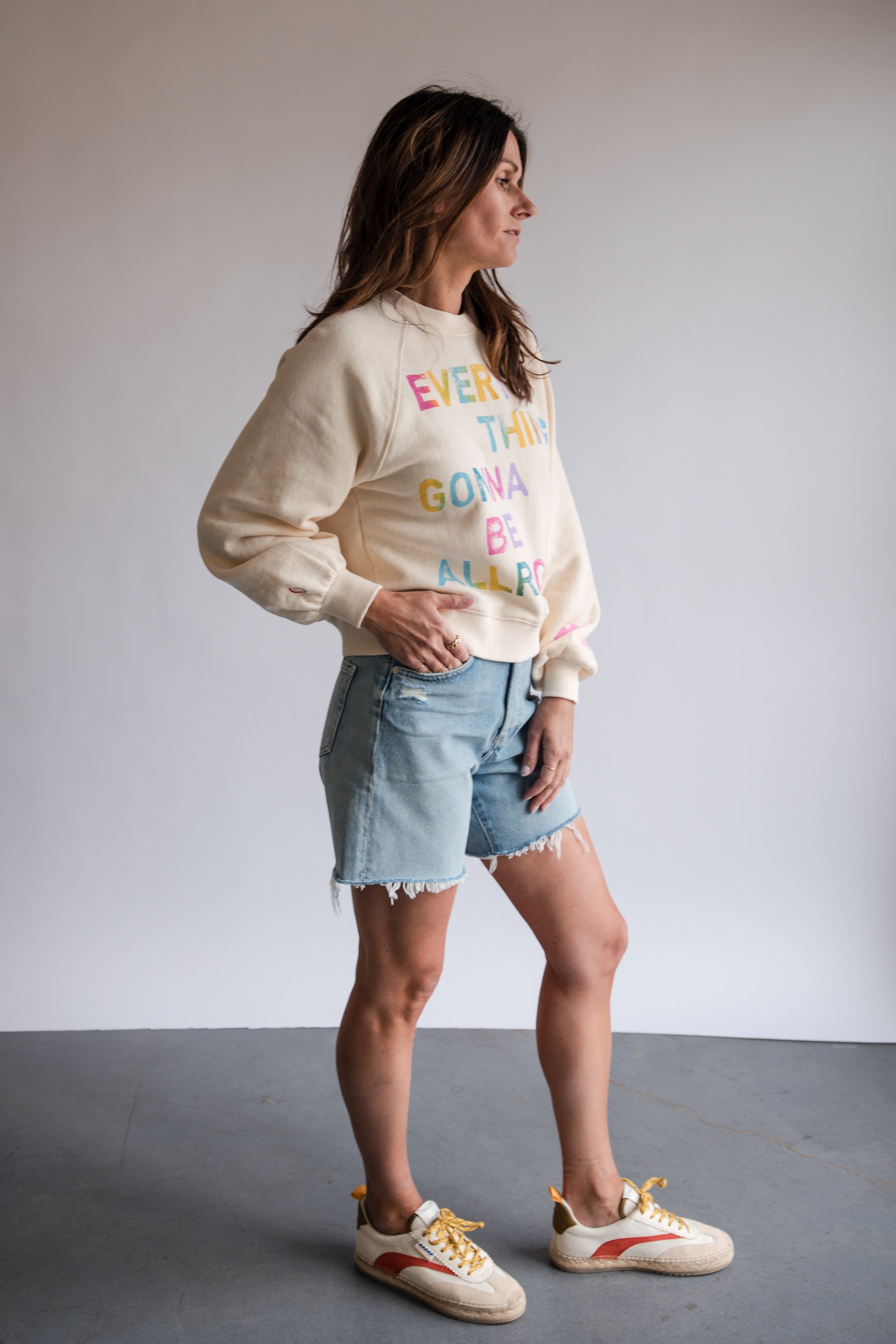 Just Madison Gonna be Alright Raglan Sleeve Crewneck Sweatshirt | Shop Eleanor