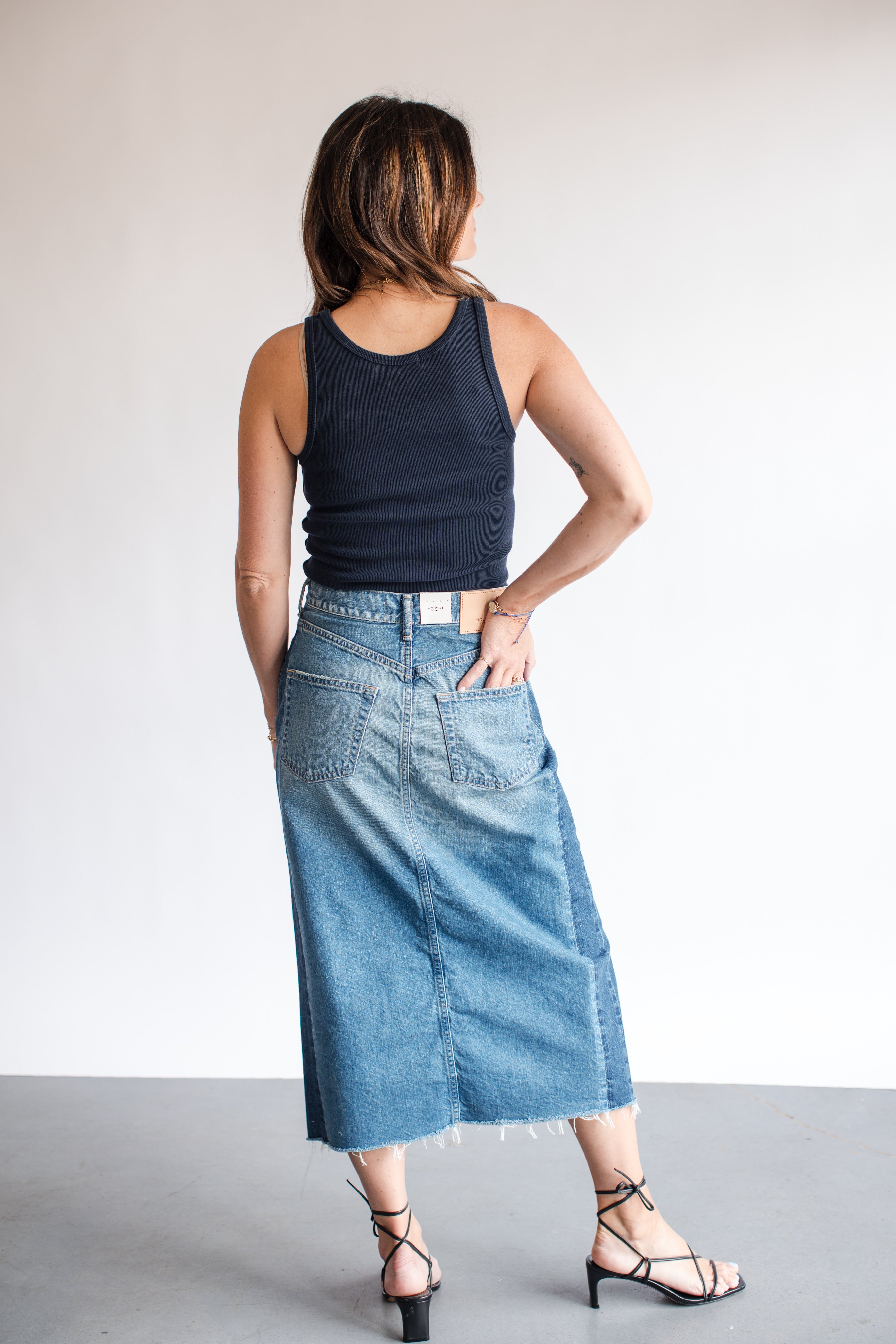 Moussy Vintage Putnam Relaxed Denim Side Skirt | Shop Eleanor