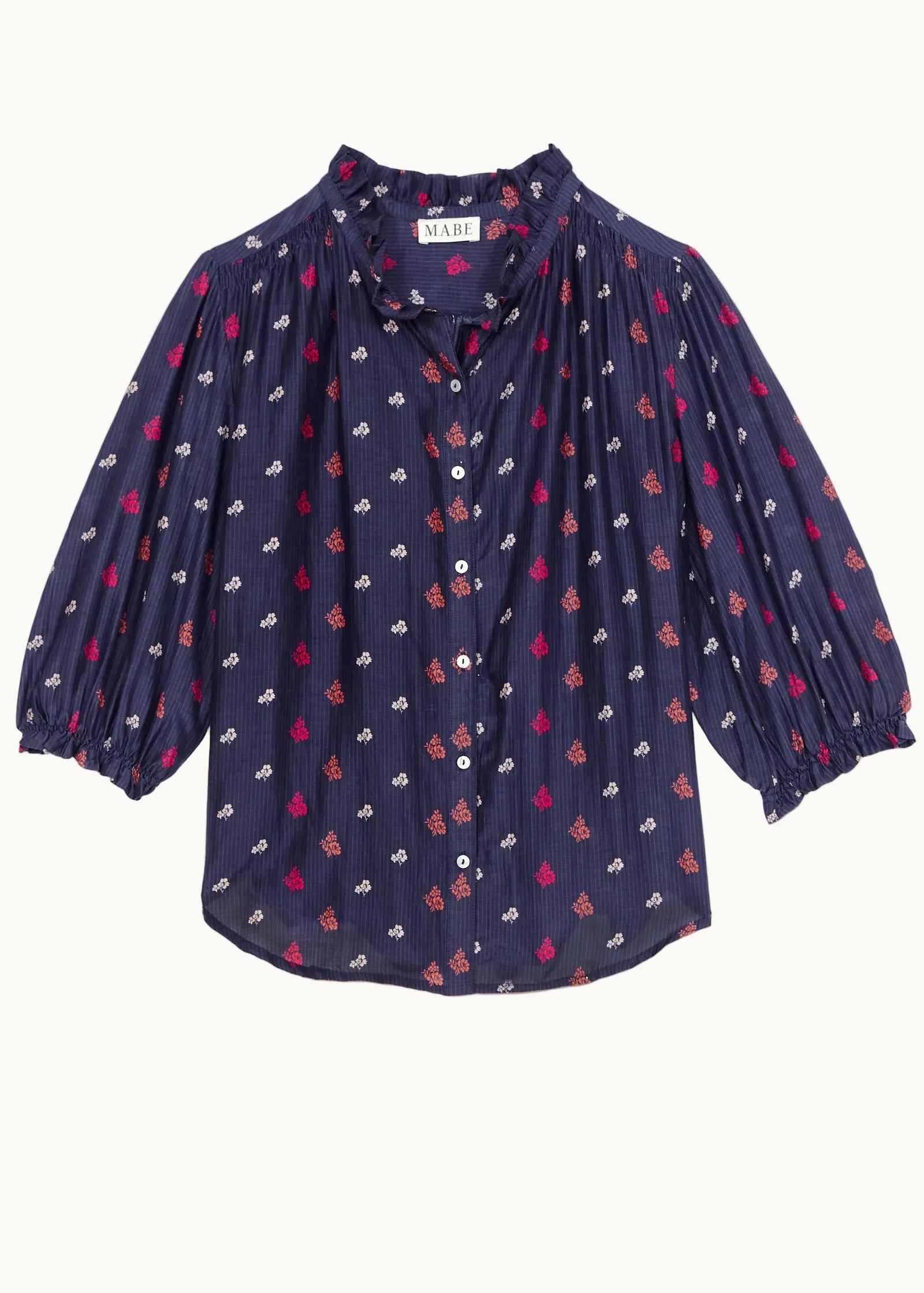 Mabe Auden Floral Print Top in Navy | Shop Eleanor