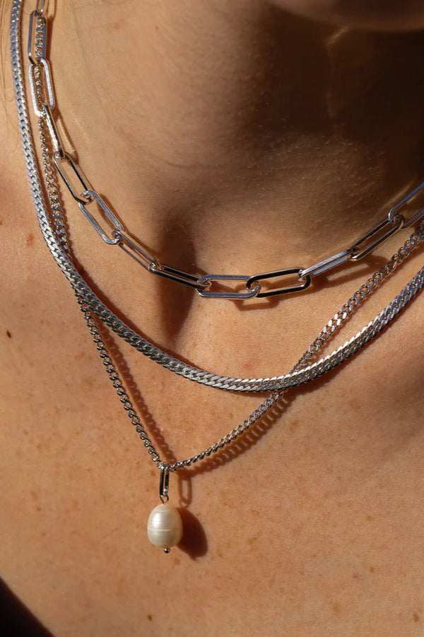 Thatch Allegra Paperclip Necklace in Rhodium Plated | Shop Eleanor
