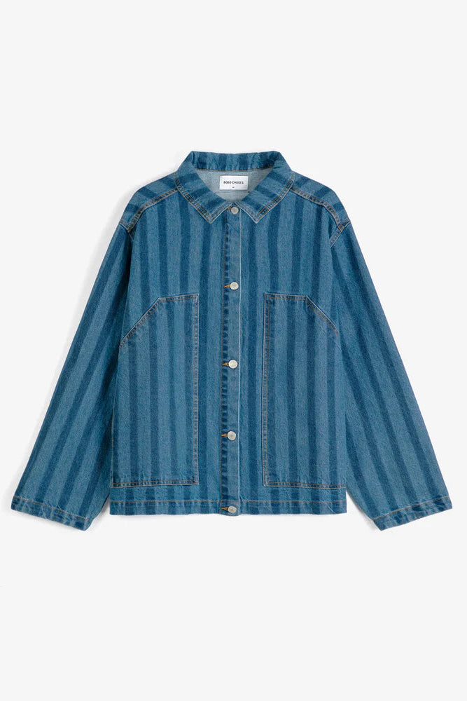 Bobo Choses Striped Blue Denim Jacket | Shop Eleanor