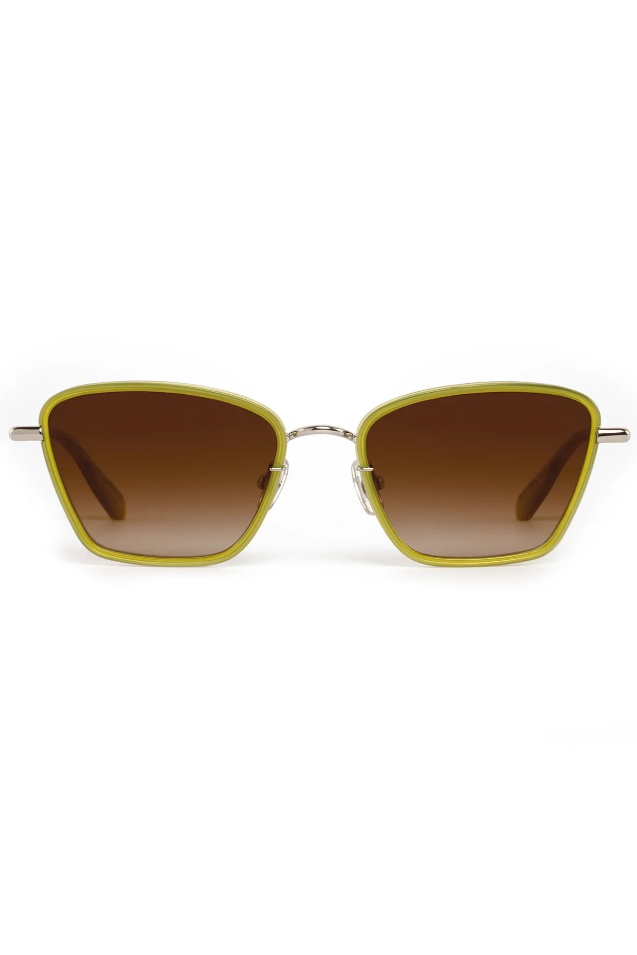 Krewe Bella Silver + Chartreuse Sunglasses | Shop Eleanor Boutique