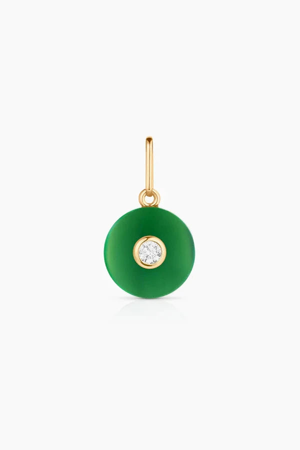 Thatch Jewelry Circular Green Jade Stone Necklace Charm | Shop Eleanor