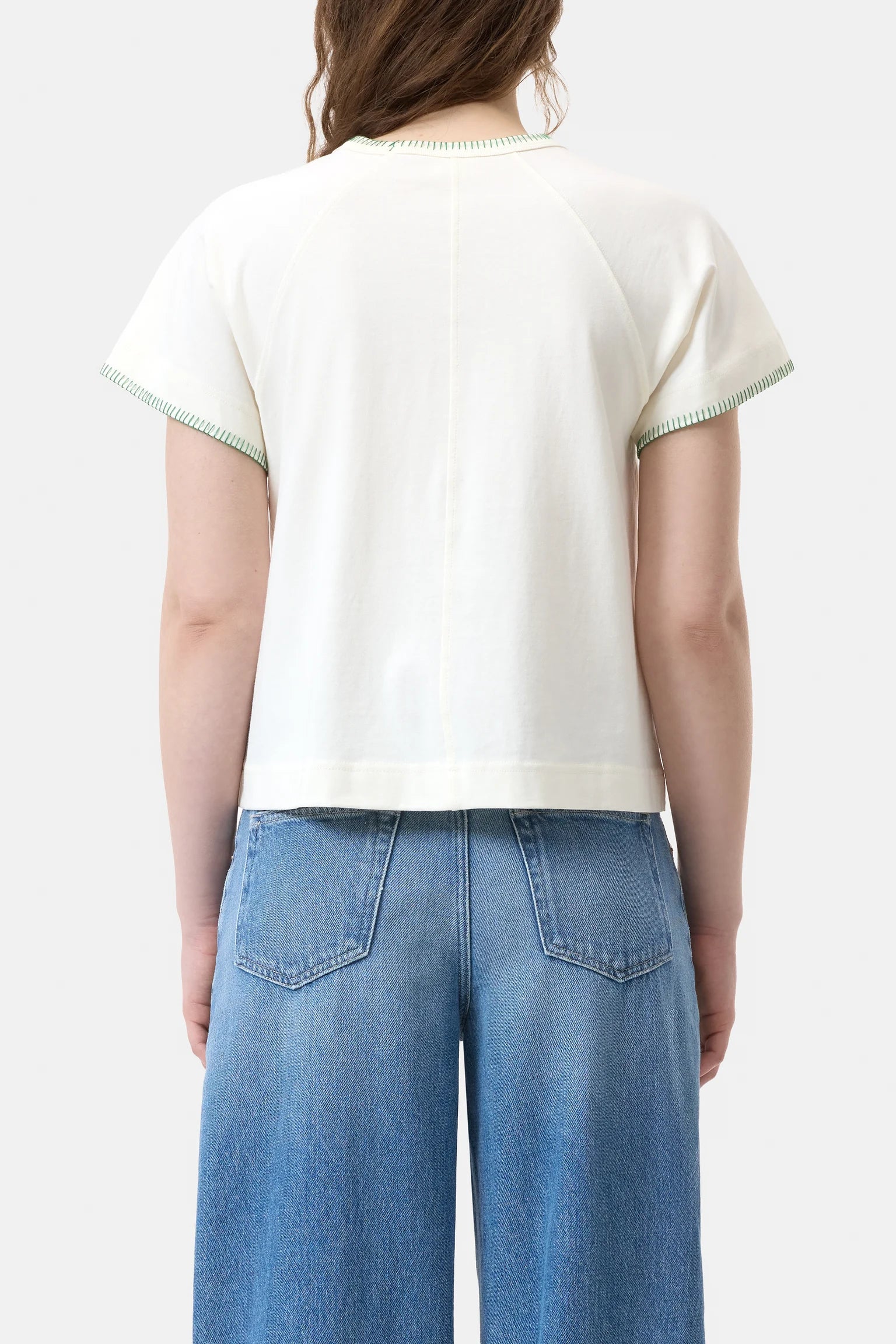 CLOSED Boxy Short Sleeve Raglan Tee in Ivory | Shop Eleanor