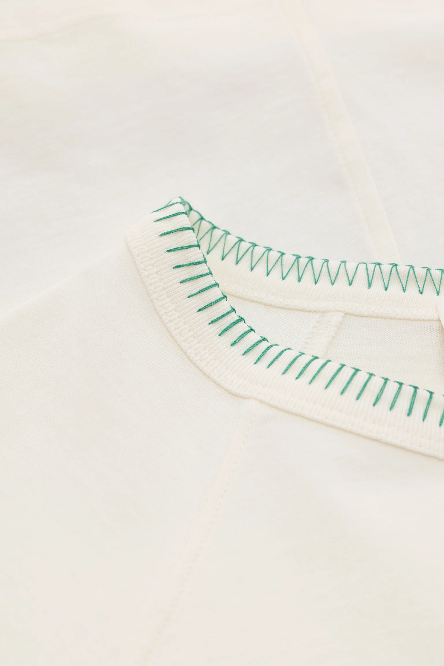 CLOSED Raglan Tee with Green stitching in Ivory | Shop Eleanor