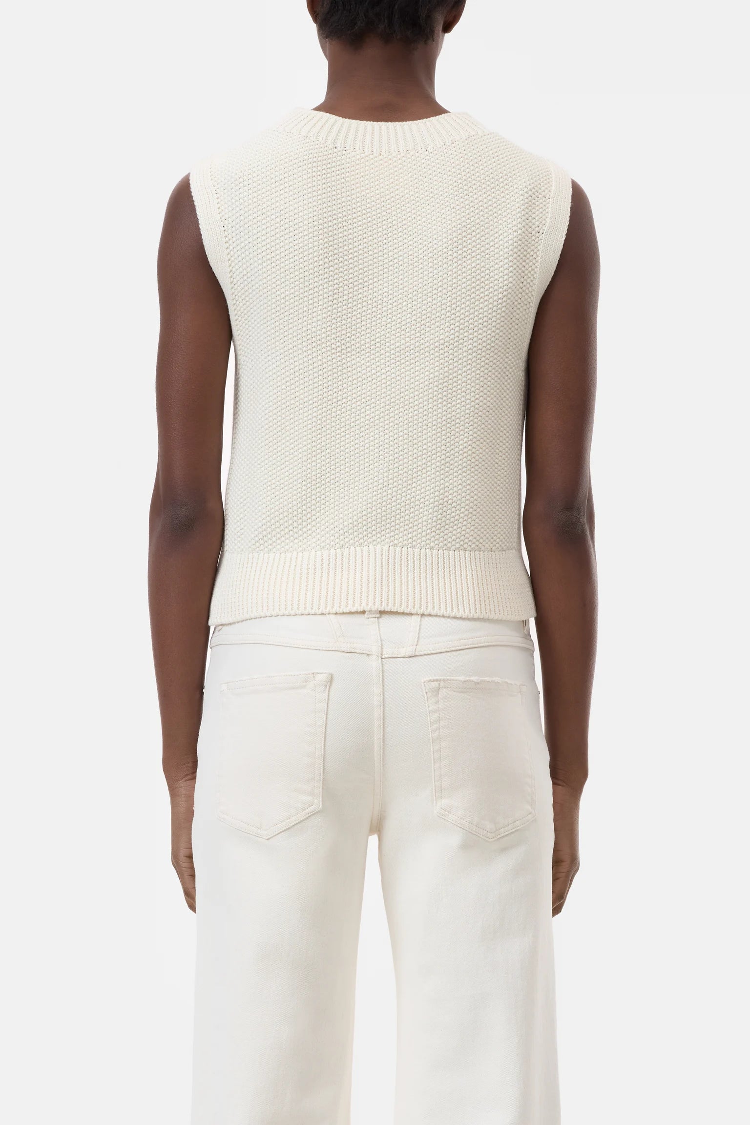 CLOSED Sleeveless Waffle Knit Top in Ivory | Shop Eleanor