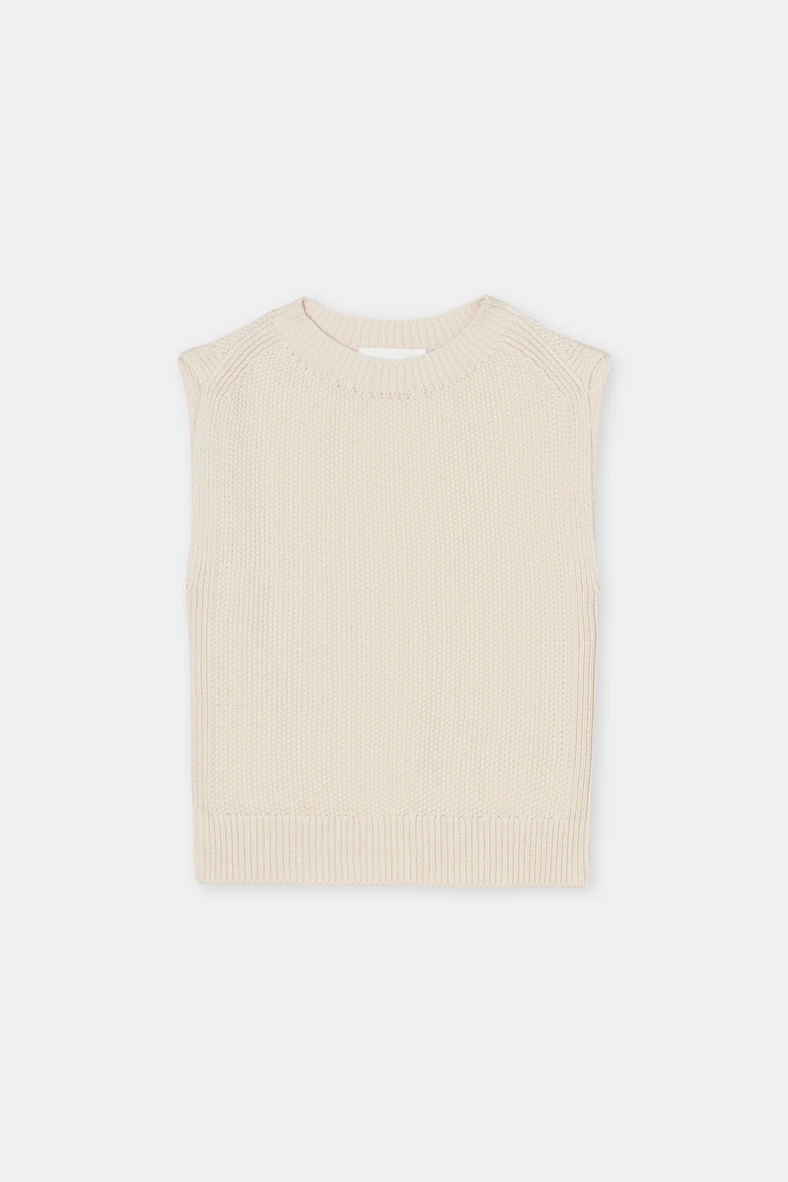 CLOSED Crew Neck Waffle Knit Tank Top in Ivory | Shop Eleanor