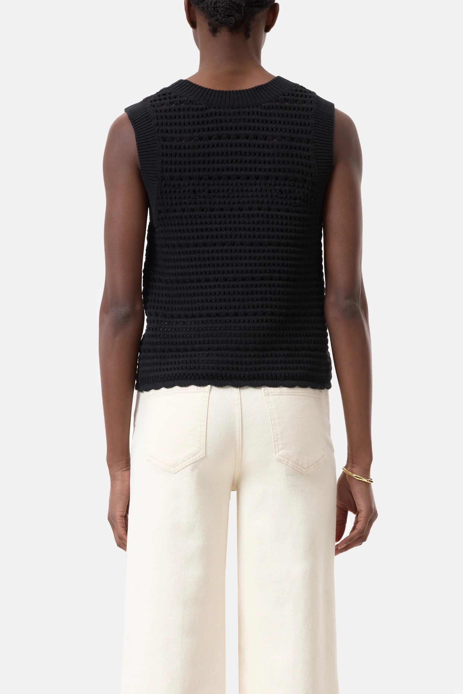 CLOSED Wide RIb Crochet Tank in Black | Shop Eleanor