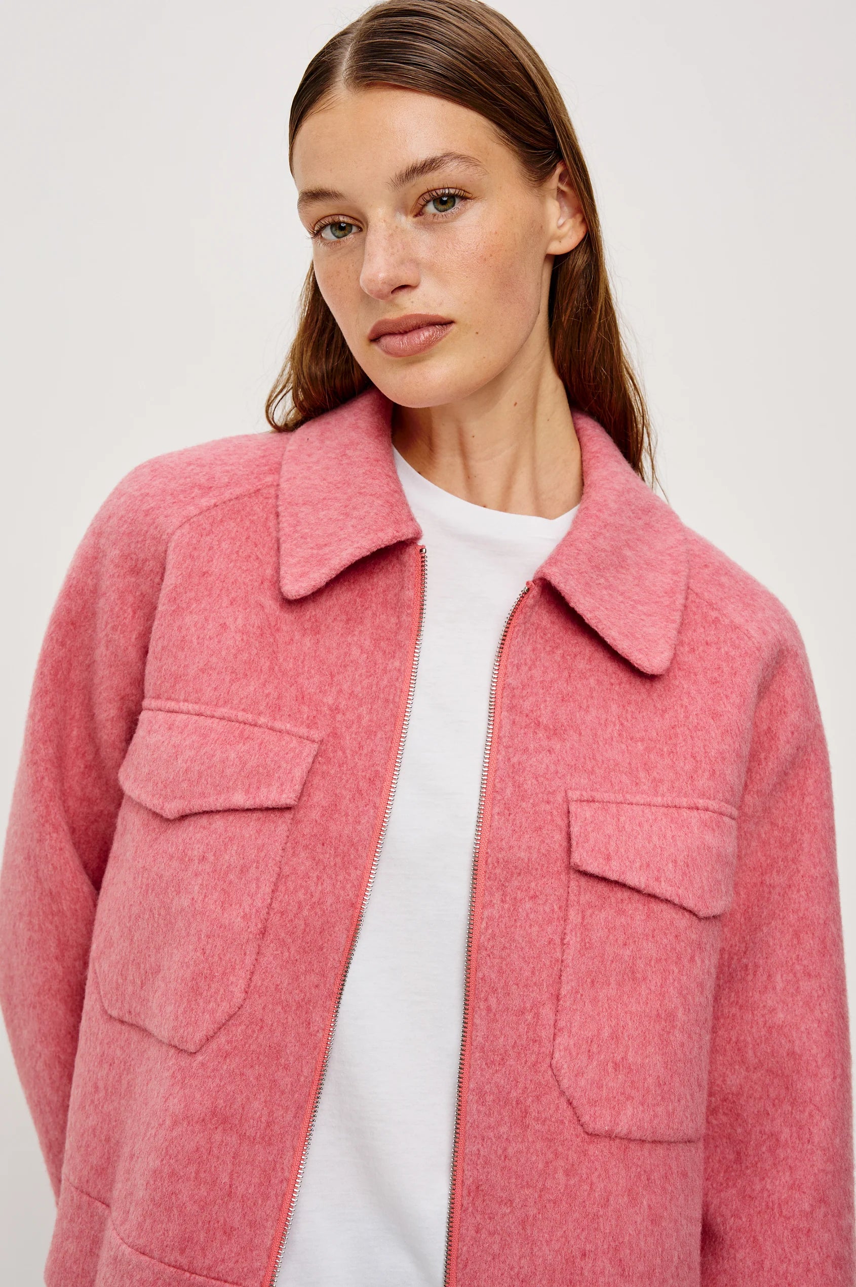 Rails Cheyenne Collared Wool Jacket in Heather Pink | Shop Eleanor - Women's Online Designer Clothing and Accessories