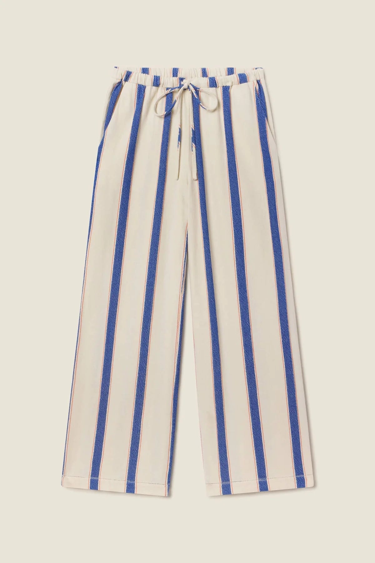 Trovata Vera Tie Waist Stripe Relaxed Trouser Pant in Awning Stripe | Shop Eleanor - Women's Clothing Online