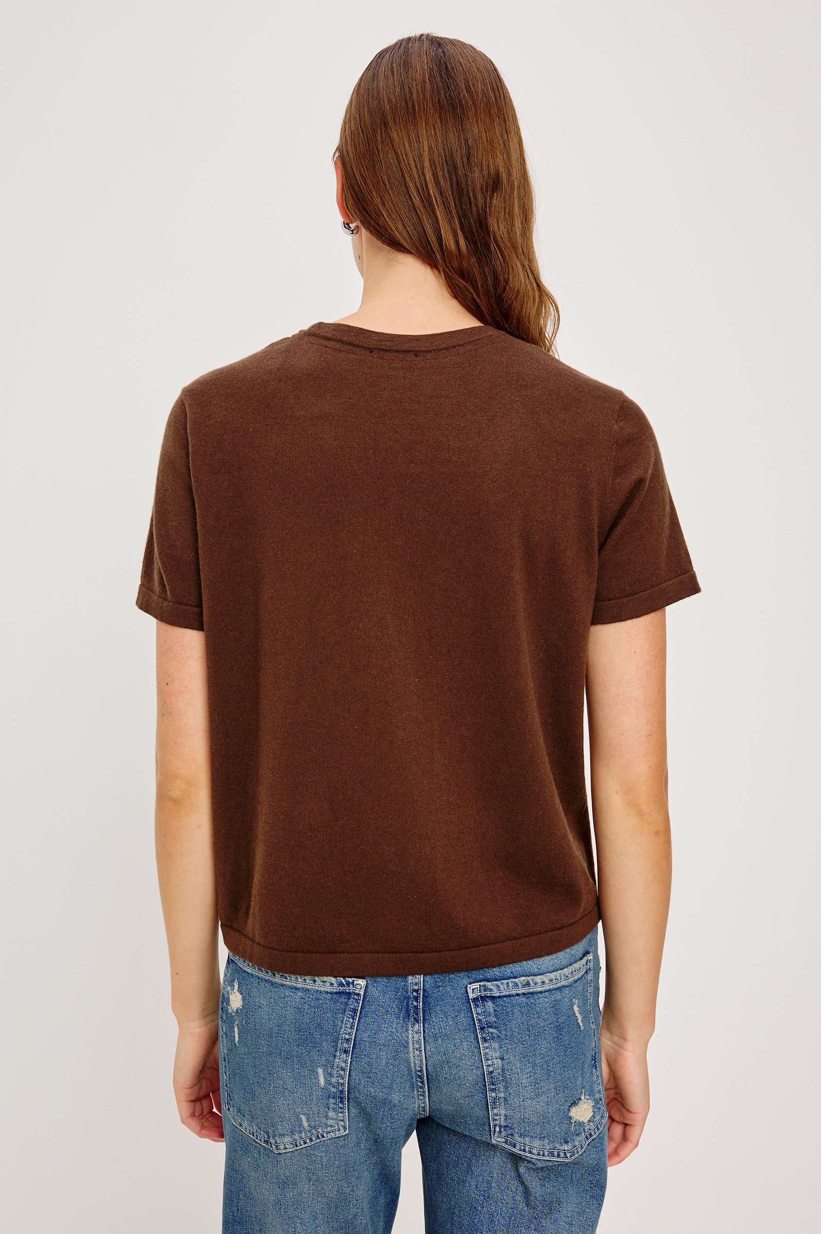 Rails Short Sleeve Cashmere Blend Tee in Brown | Shop Eleanor - Women's High-Quality Casual Clothing Boutique in Louisville, CO