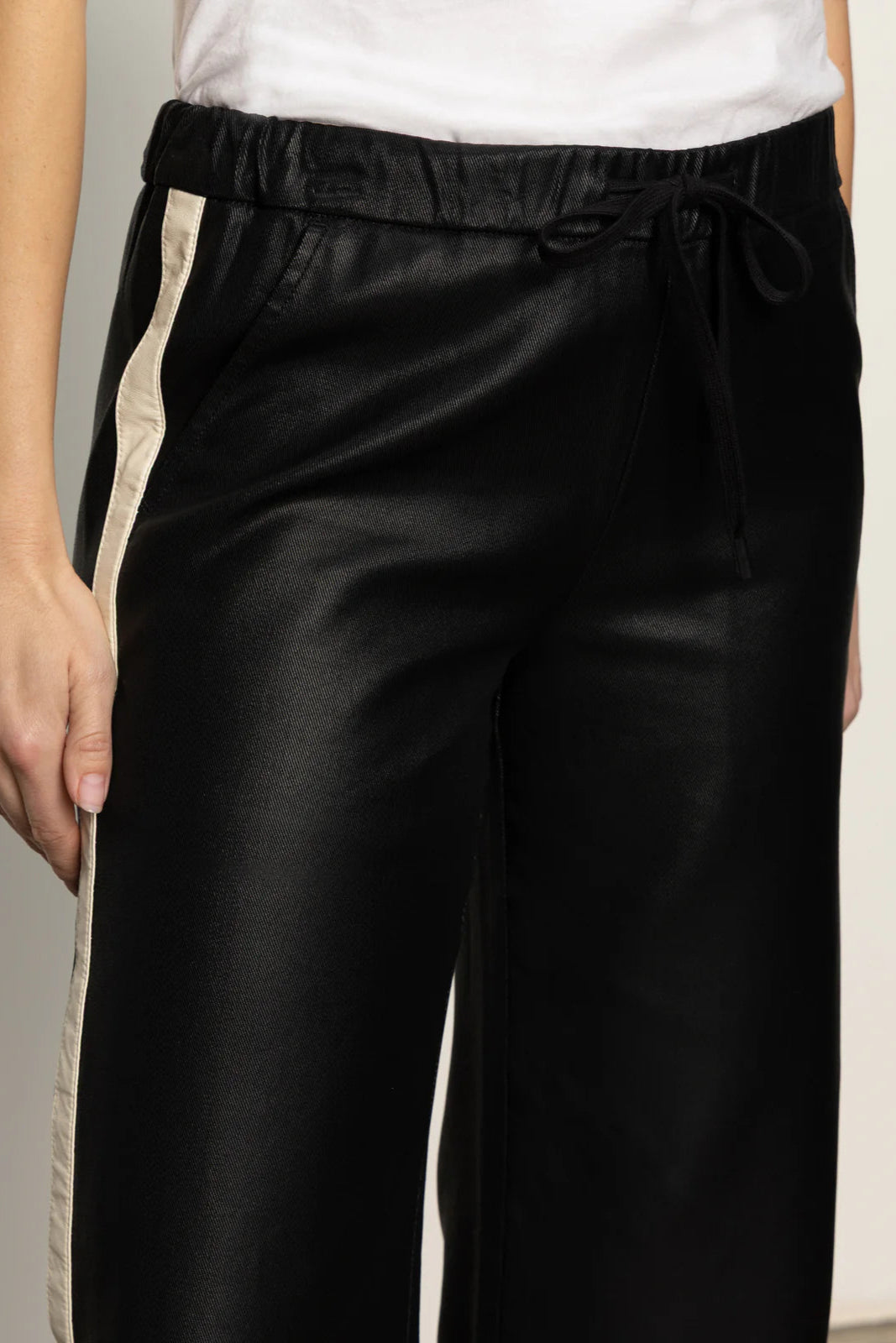 The Sanctuary Coated Twill Track Pant Black | Shop Eleanor - Women's Online Clothing Boutique based in Louisville CO