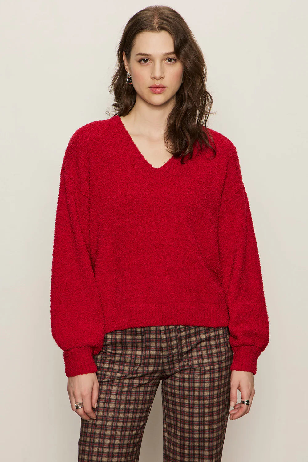 Sanctuary Teddy V Neck Sweater | Shop Eleanor- Women's Holiday Sweaters and Knitwear