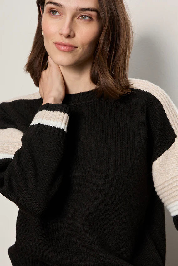 Sanctuary Sporty Stripe Crewneck Sweater | Shop Eleanor - Women's Elevated Basics