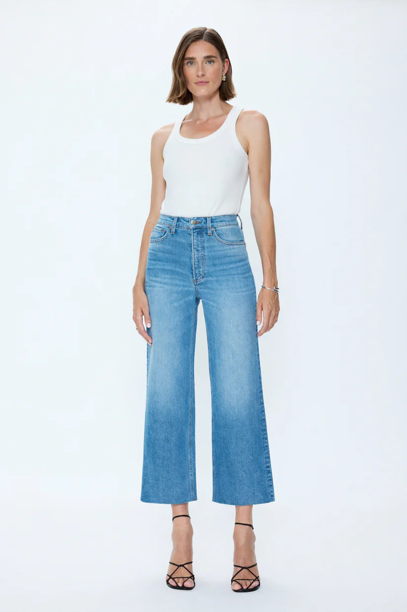Pistola Lana Cropped Wide Leg Denim Jeans in Wild Heart | Shop Eleanor