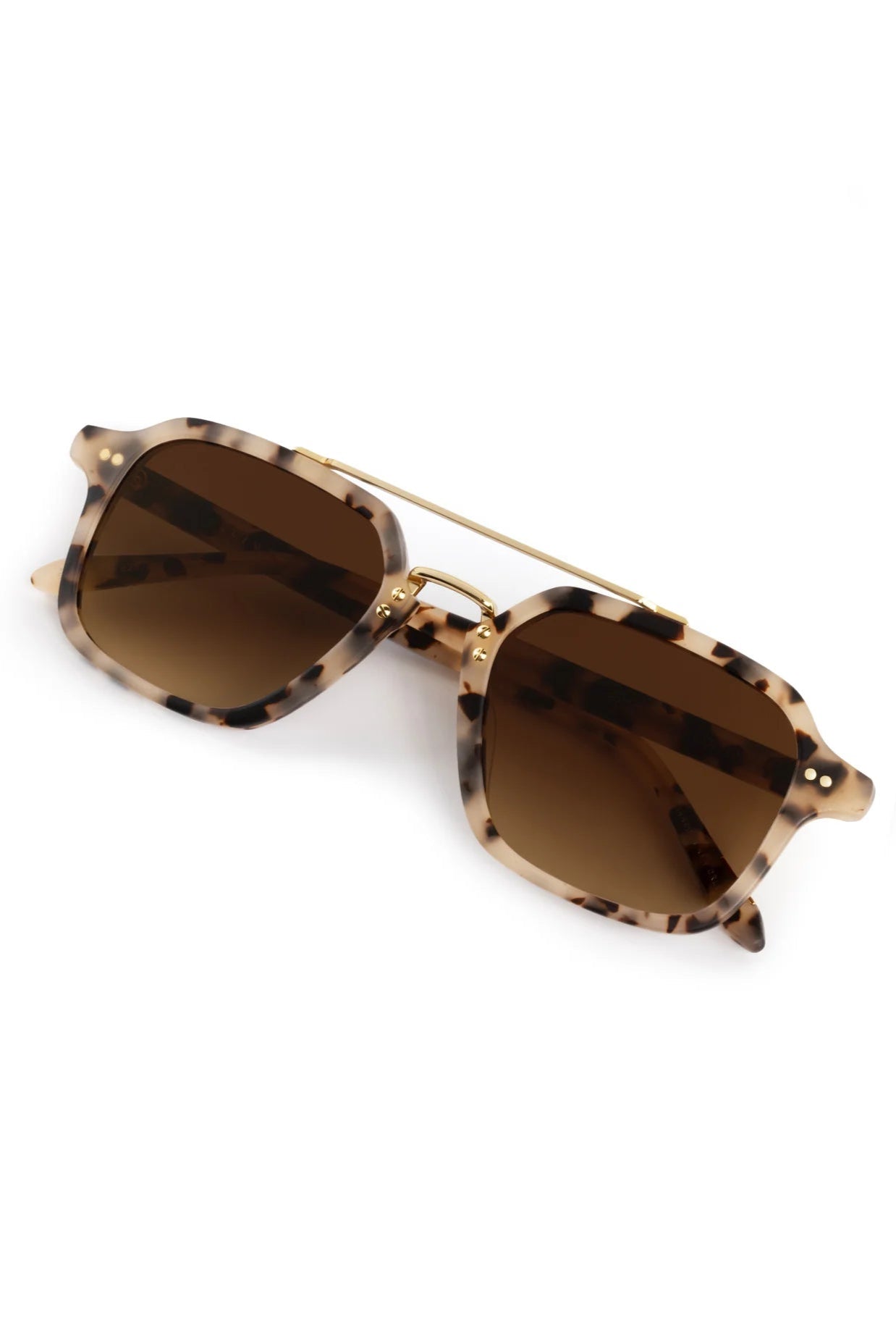 Krewe Colton Tortoise Shell Sunglasses in Matte Oyster | Shop Eleanor