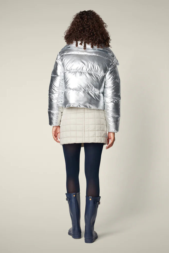 Save the Duck Giselle Silver Puffer Jacket | Shop Eleanor - Women's Jackets and Outerwear