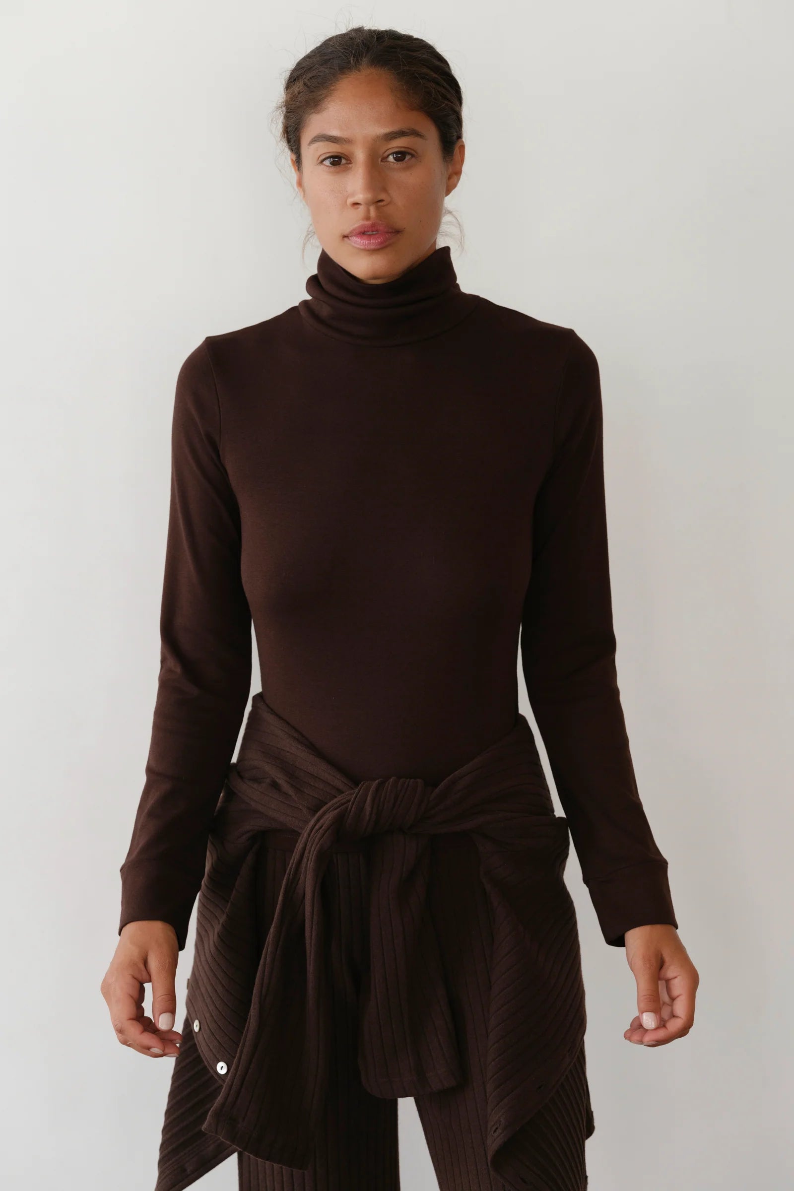 Donni Rib Turtleneck in Espresso | Shop Eleanor - Women's Essentials