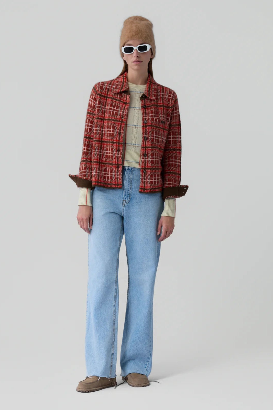 Guest in Residence Dylan Plaid Shirt in Chili Combo | Shop Eleanor