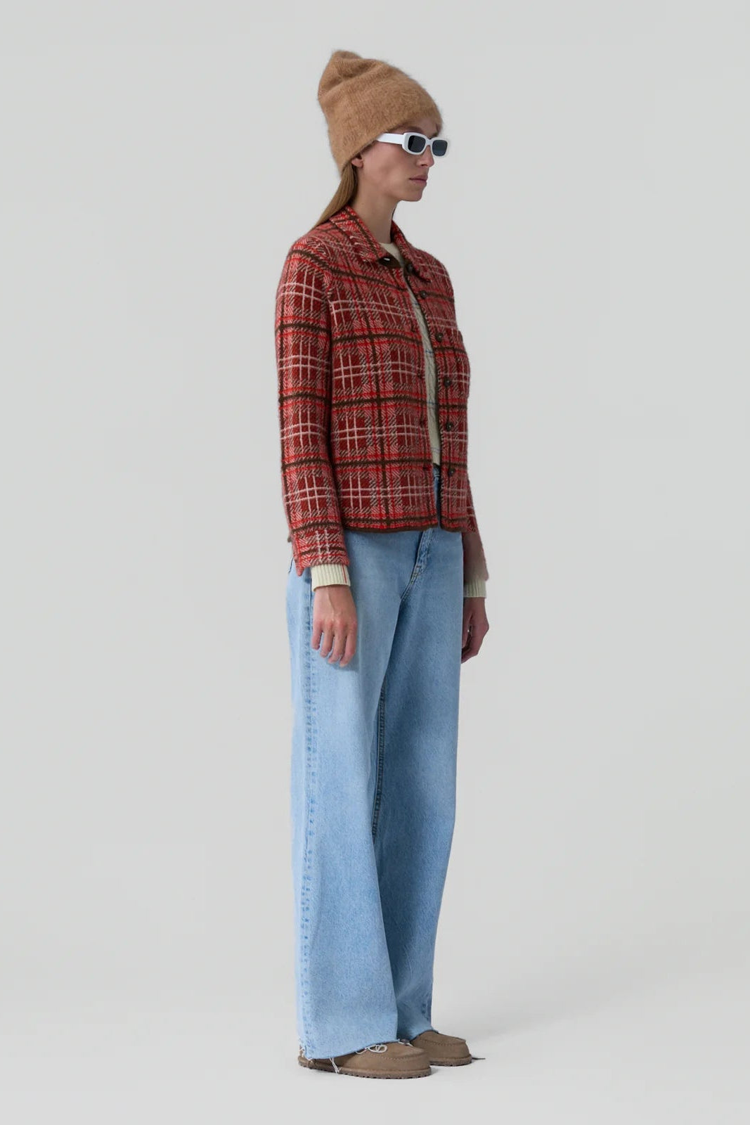 Guest in Residence Dylan Plaid Shirt in Chili Combo | Shop Eleanor - Women's Designer Outerwear