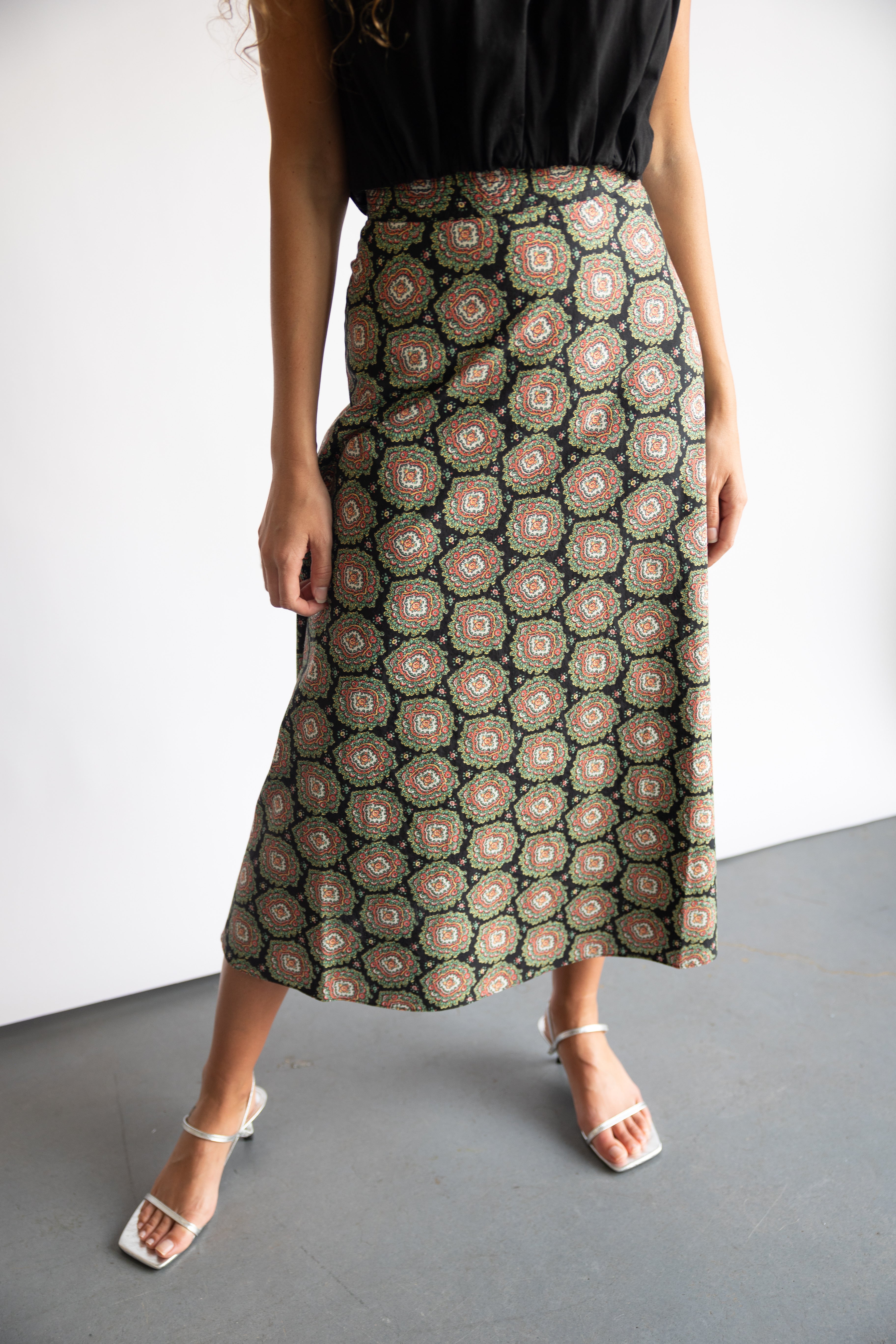 The Great Windsor Calf Length Skirt in Heirloom Paisley | Shop Eleanor