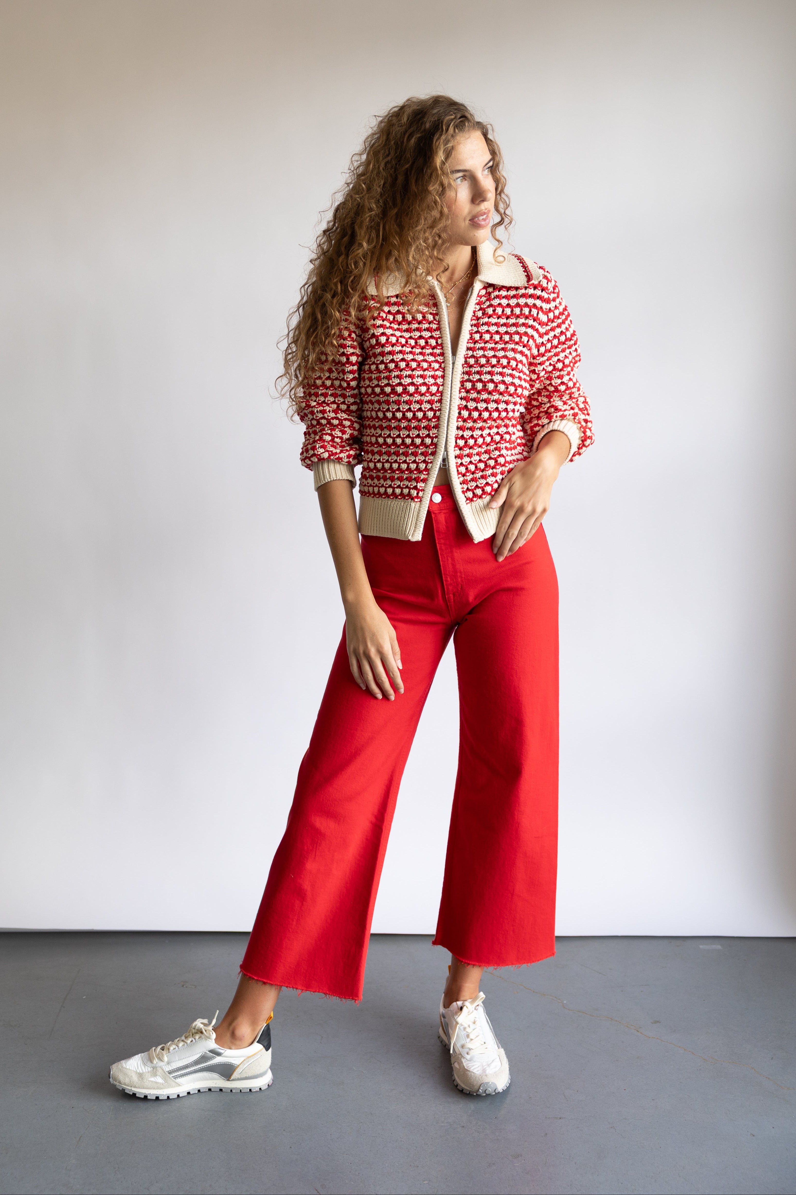Pistola Penny High Rise Wide Leg Crop Jeans in Ruby | Shop Eleanor