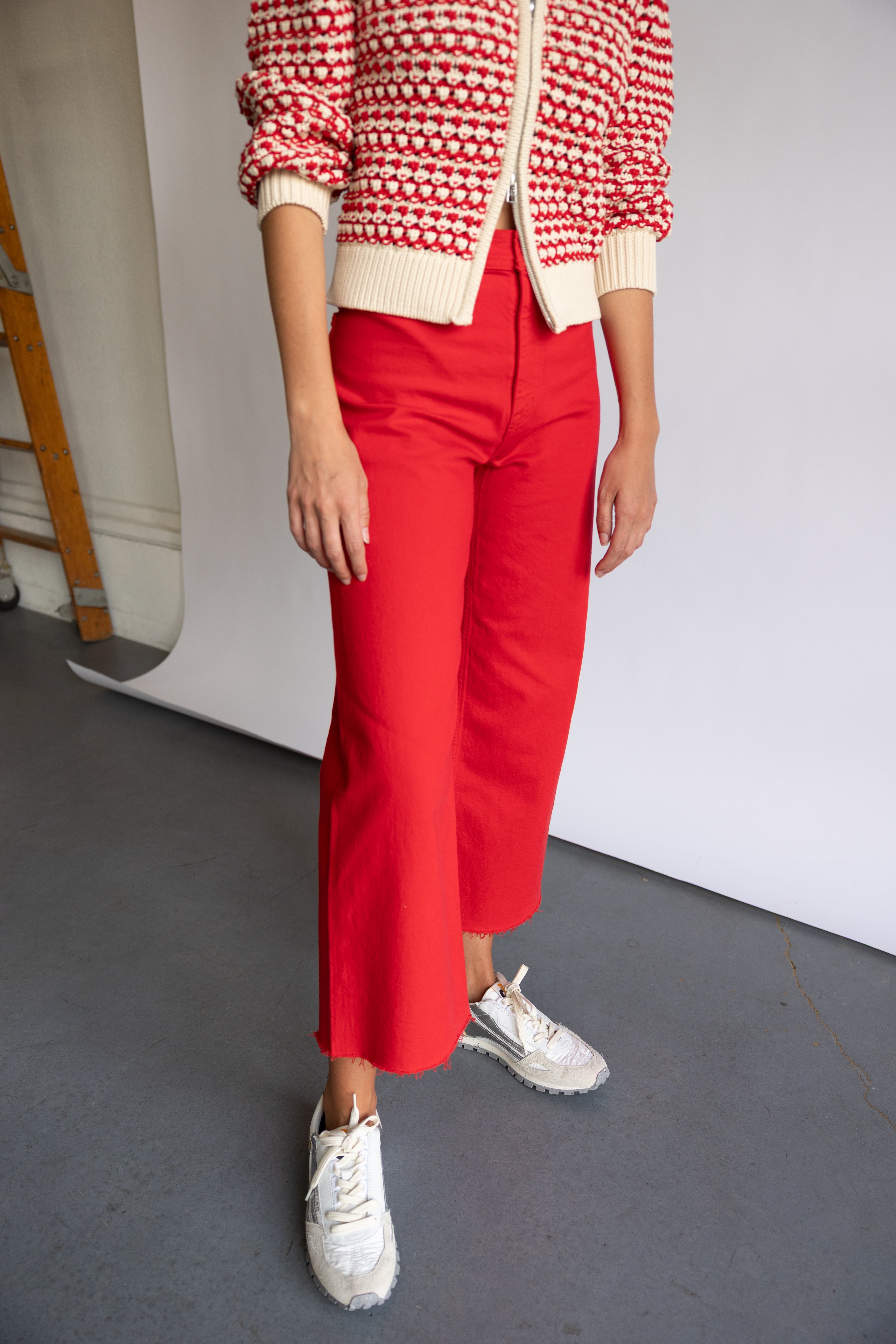 Pistola Penny High Rise Cropped Wide Leg Jeans in Ruby | Shop Eleanor