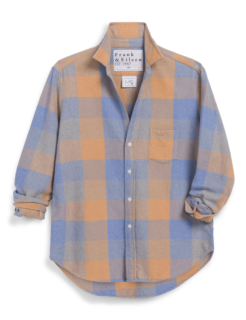 Frank & Eileen Relaxed Flannel in Blue/Camel Plaid | Shop Eleanor