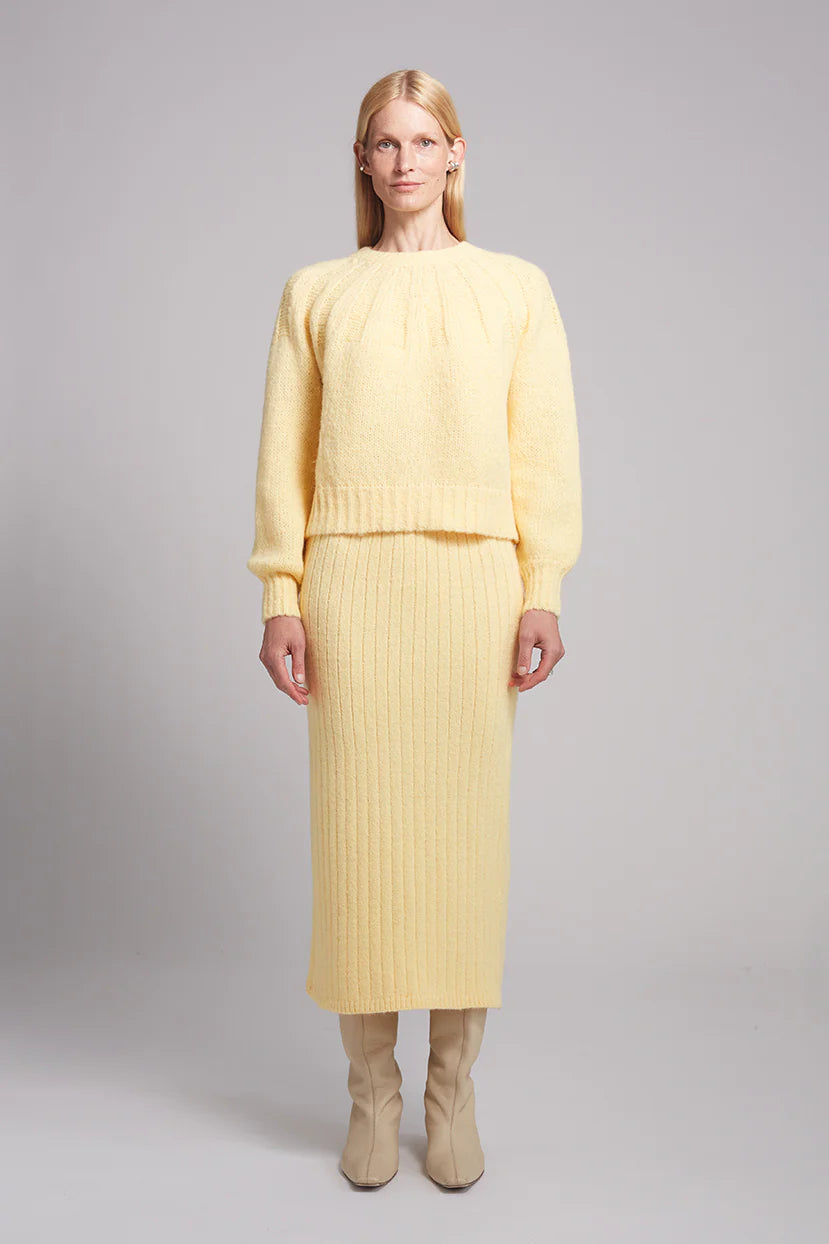 Yellow Alpaca Yarn Soft Knit Sweater | Shop Eleanor - Women's Winter Knitwear