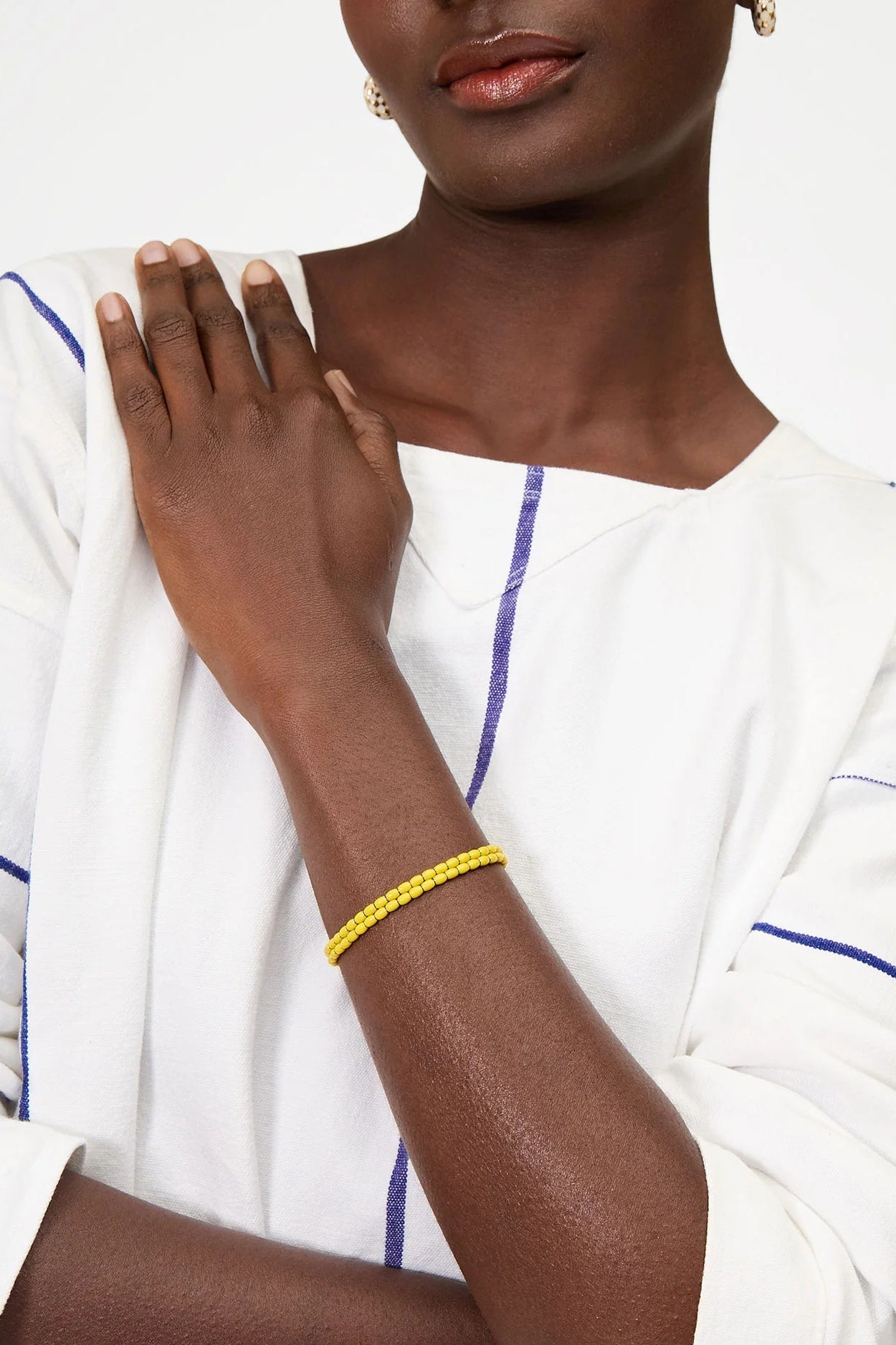 Clare V. Enamel Barrel Chain Bracelet in Yellow | Shop Eleanor