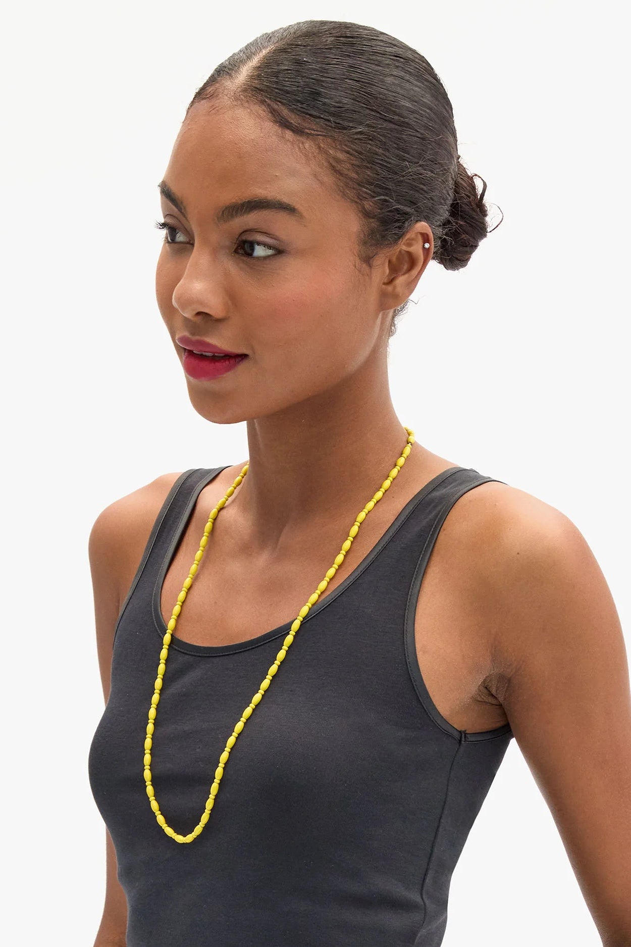 Clare V. Enamel Bead Necklace in Yellow | Shop Eleanor
