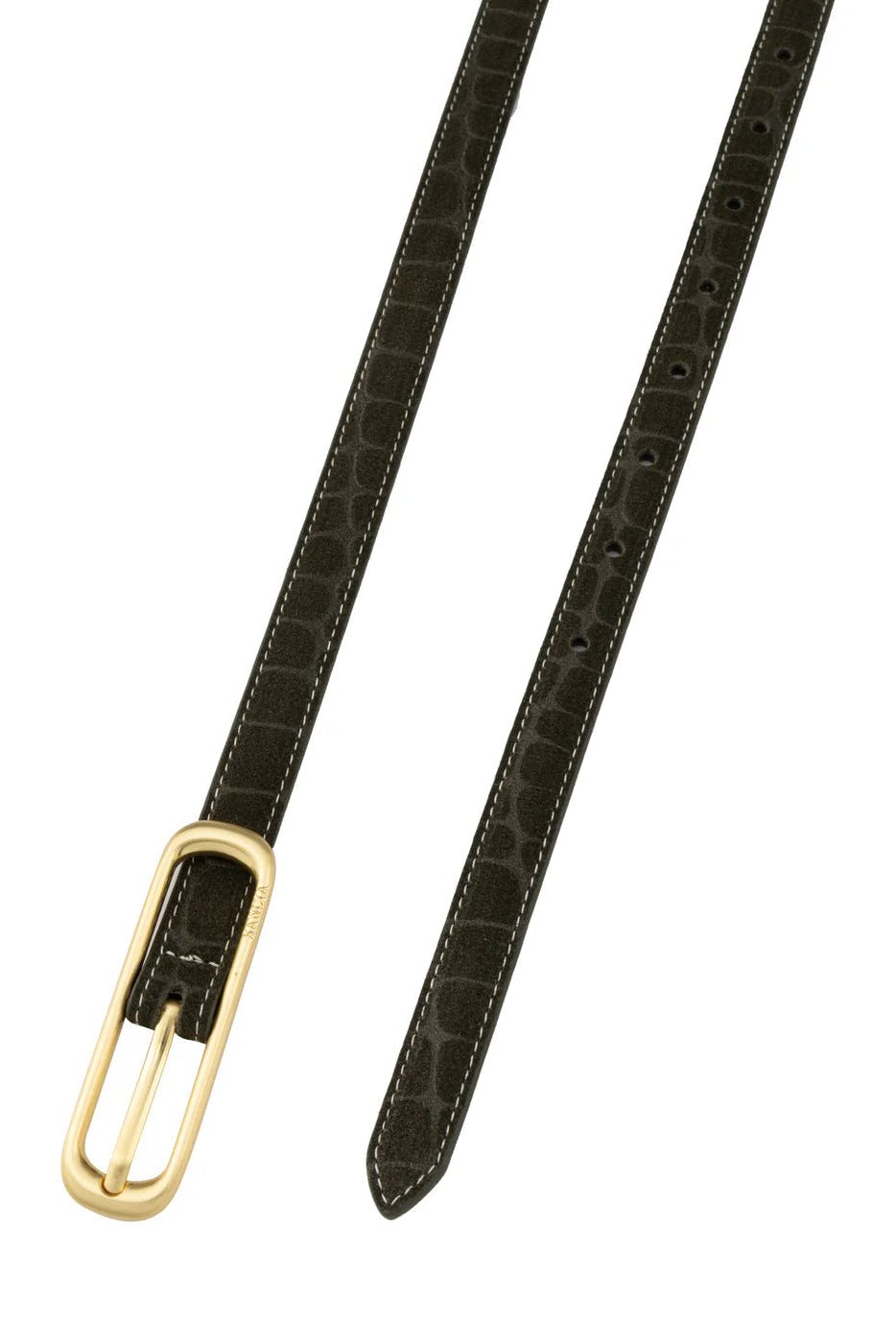 Sancia Aya Belt in Olive Croc Leather | Shop Eleanor